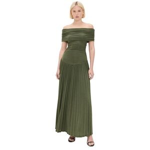 Lioness Green Ruched Cowl Neck Maxi Gown